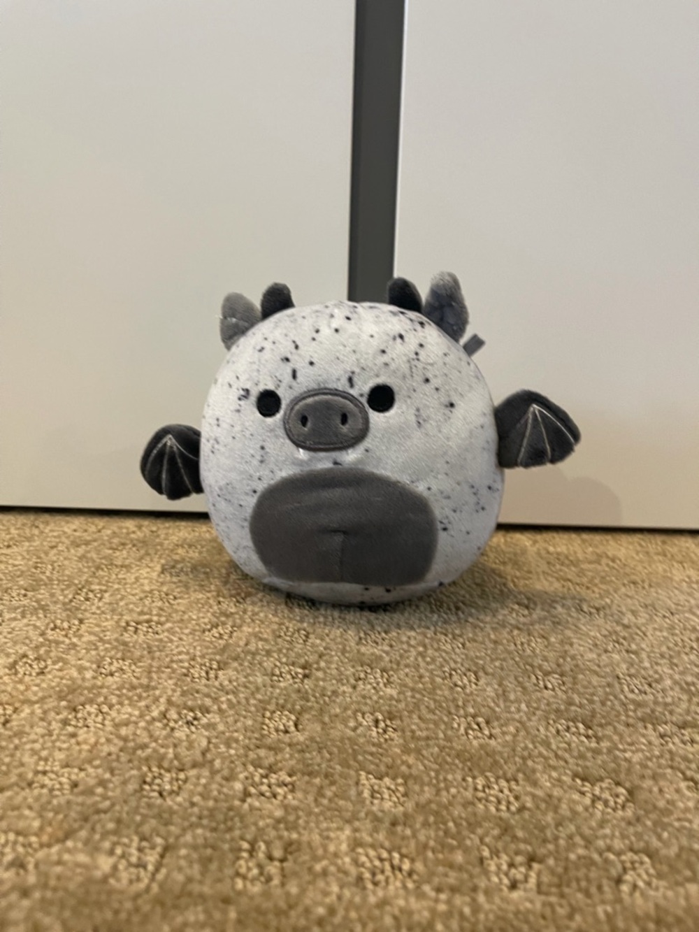 Gray Speckled Plush Bat Stuffed Toy